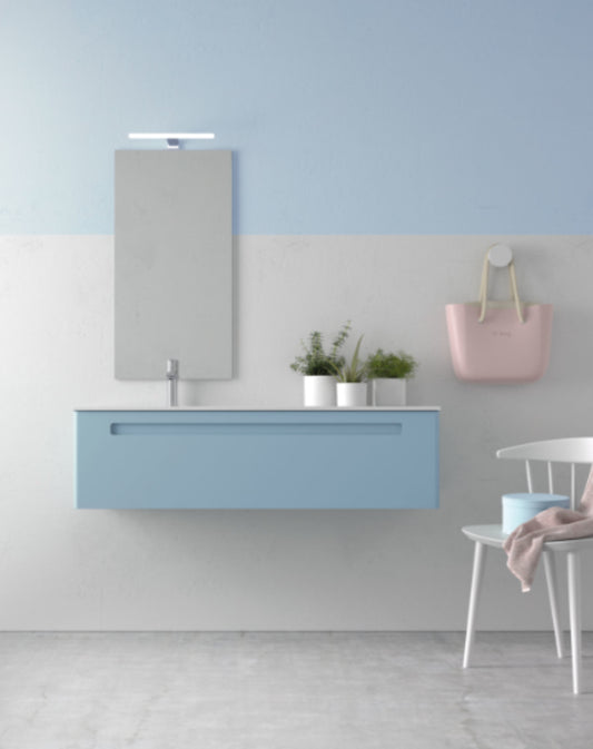 Mueble baño Advance a medida 1 cajón suspendido lavabo desplazado Avila Dos Errefe Home