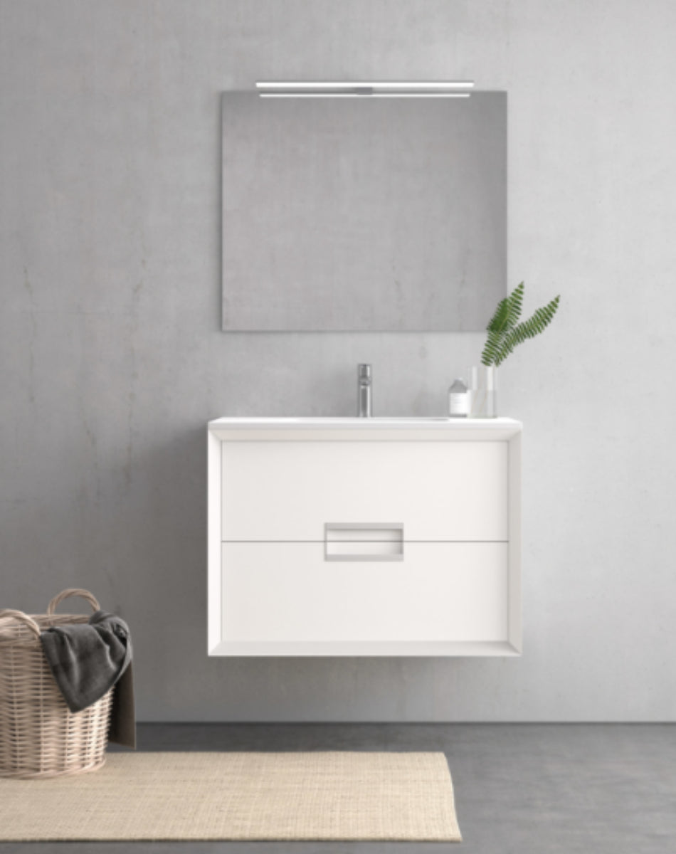 Mueble baño NOVUS 2 cajones suspendidos lavabo integrado Avila Dos Errefe Home