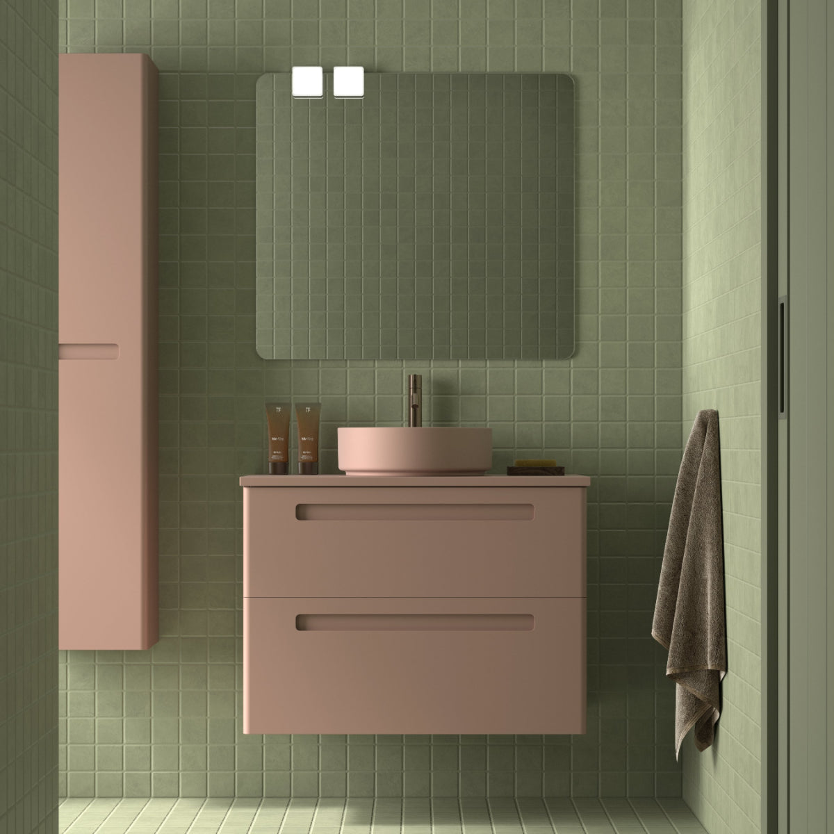 Mueble baño París colección elegante diseño sobre encimera moderno catálogo Errefe Home