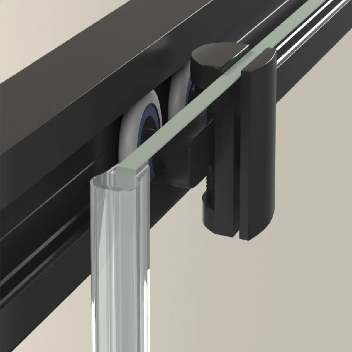 Rodamiento superior Mampara de ducha YAIZA Becrisa, color negro, diseño funcional Errefe Home