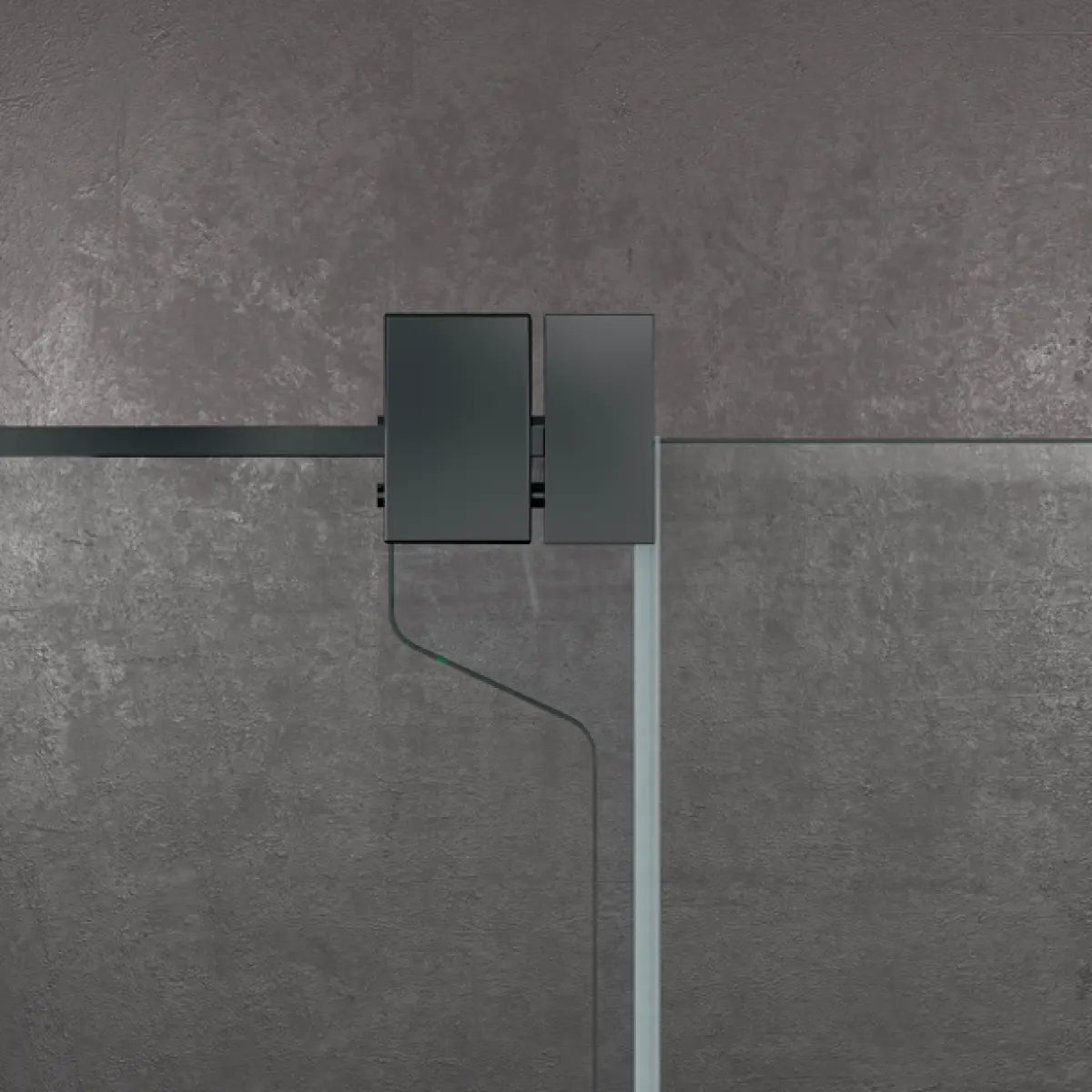 Soporte cruce de vidrios Mampara de ducha Ronda Becrisa, acabado negro, diseño pemium y singular Errefe Home
