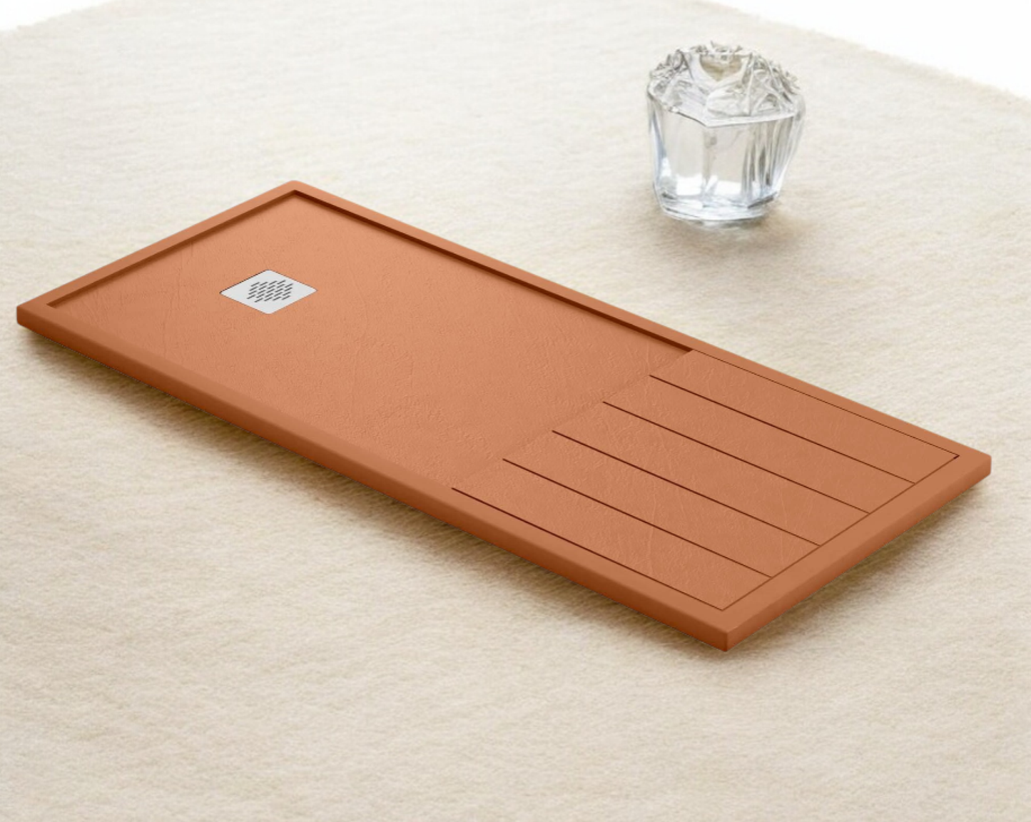 Plato de ducha Stone Quartz Tarragona Becrisa, color Sunset, duradero, higiénico y seguro, Errefe Home