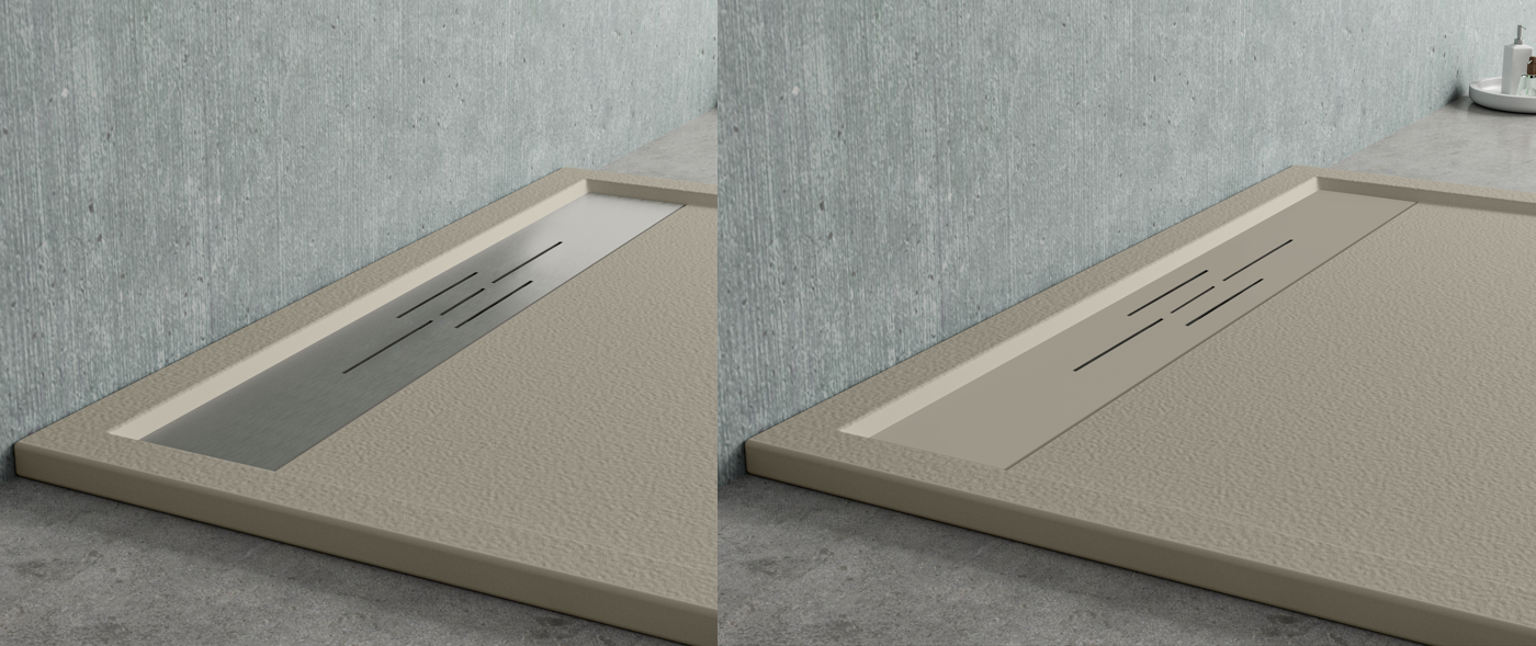 Textura y desagüe platos de ducha Marbella color beige de Becrisa Antideslizantes y practicos. Errefe Home