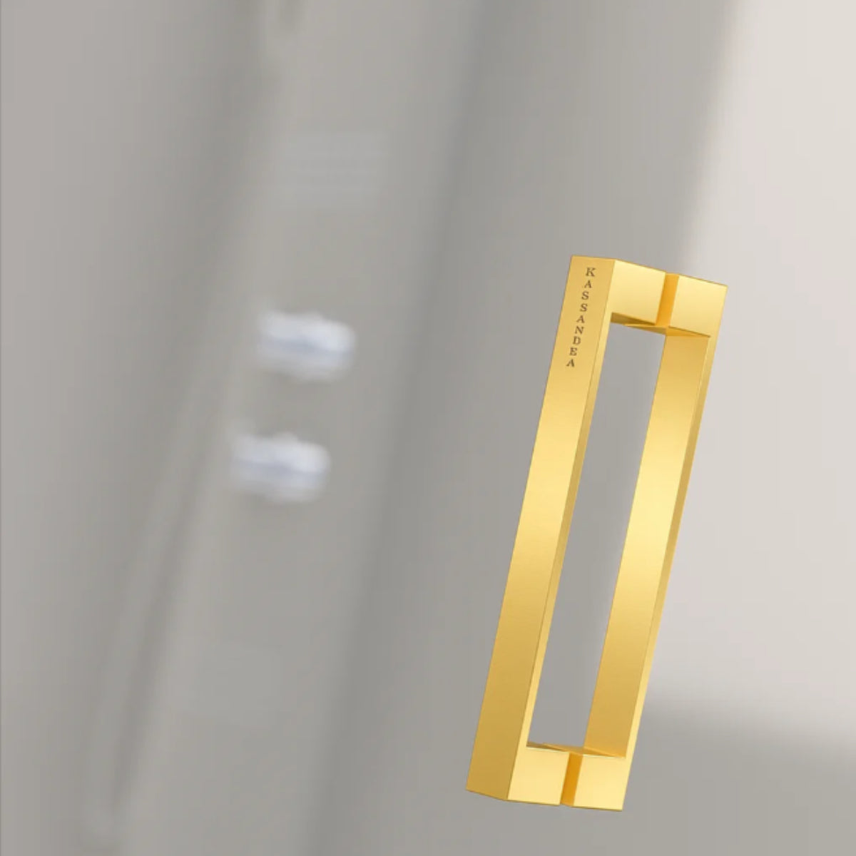 Tirador mampara de ducha Glasé Kassandra, acabado oro cepillado, diseño sofisticado y elegante, Errefe Home