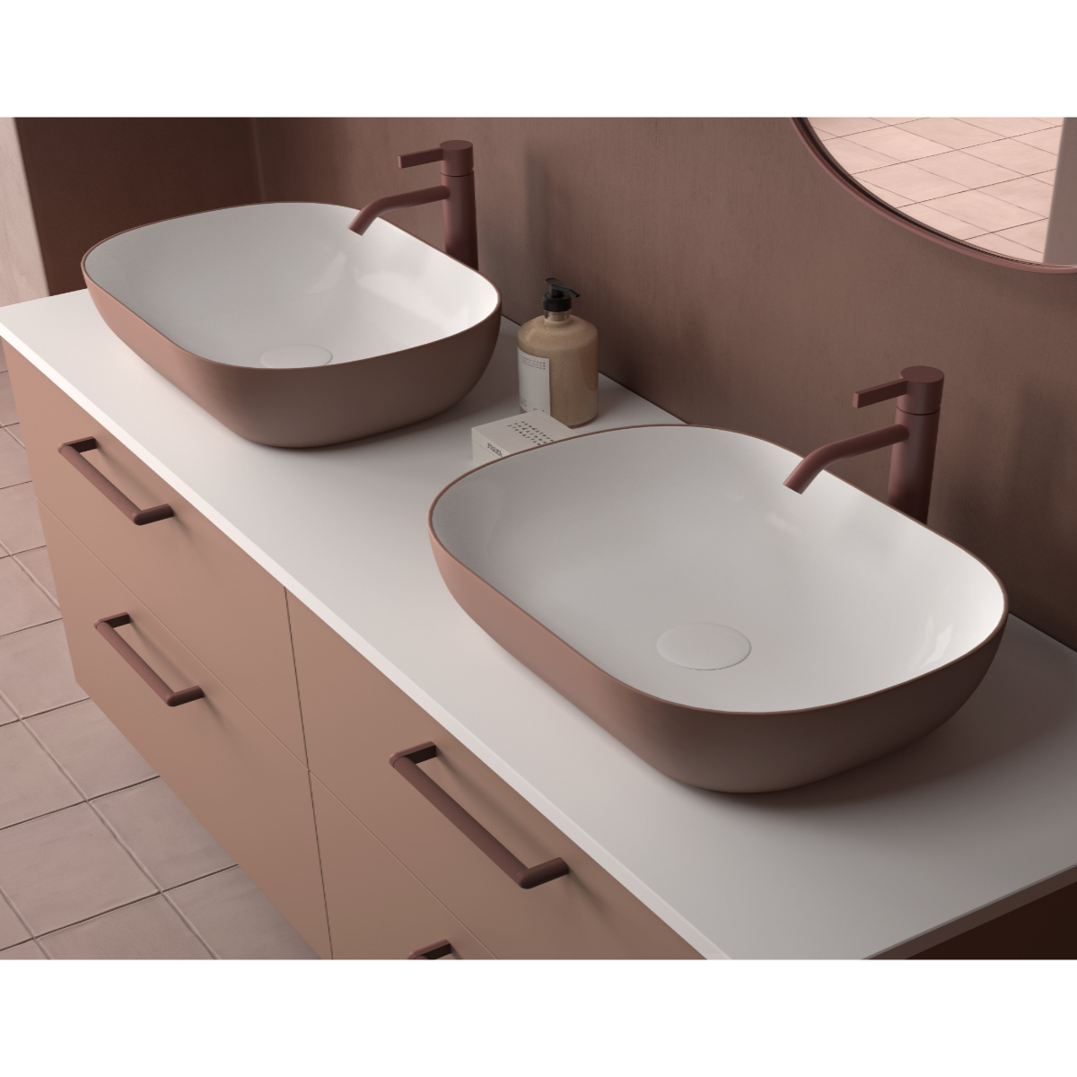 Tirador Rigato rojo accesorio mueble baño color vibrante moderno Errefe Home
