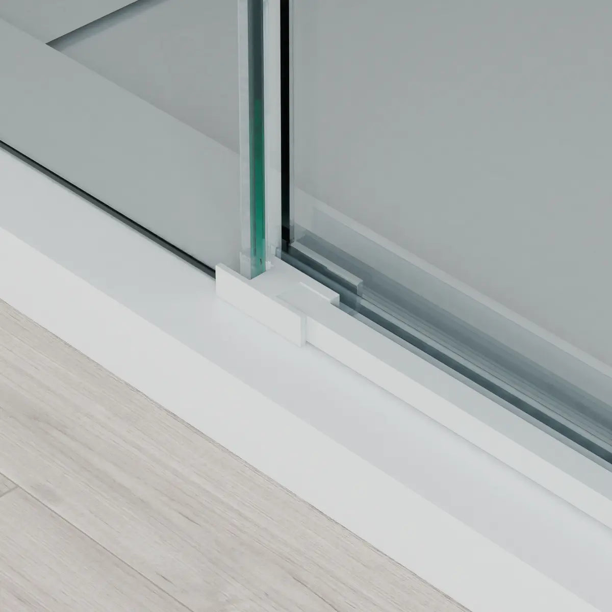 Guía inferior para mampara de ducha Treviño perfil en blanco, resistencia y diseño moderno, Errefe Home