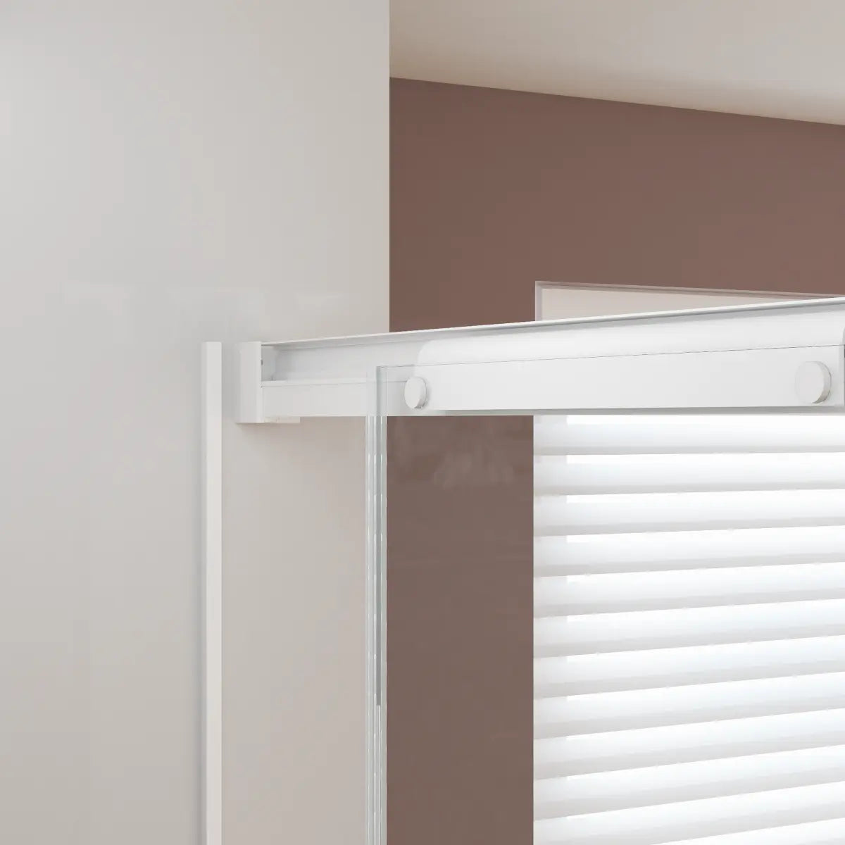 Guía superior para mampara de ducha Treviño perfil en blanco, resistencia y diseño moderno, Errefe Home
