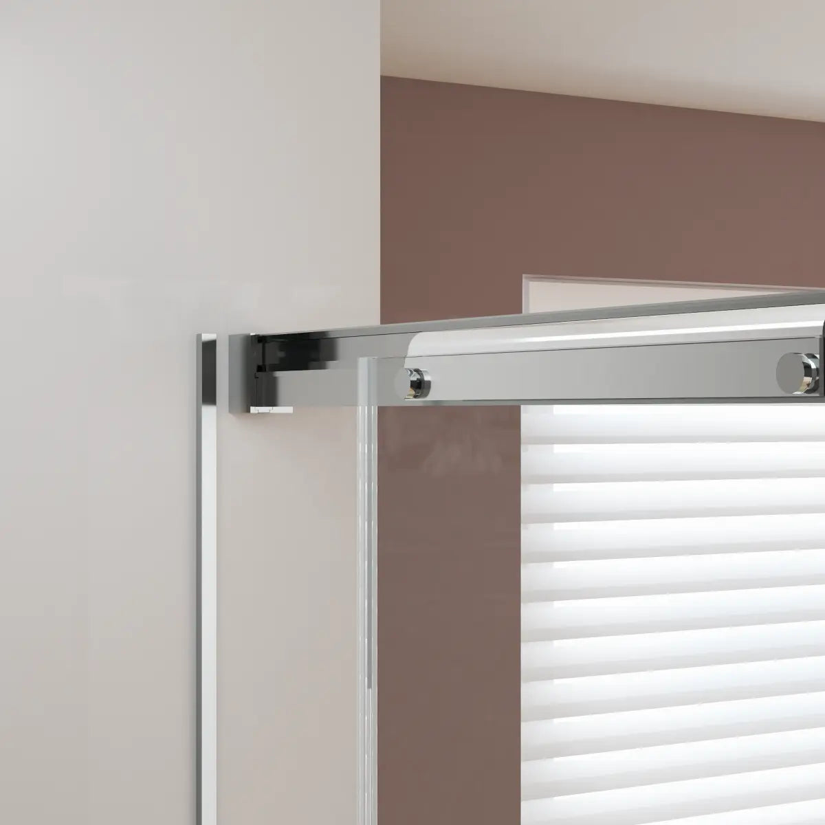 Guía superior para mampara de ducha Treviño perfil en cromo, resistencia y diseño moderno, Errefe Home