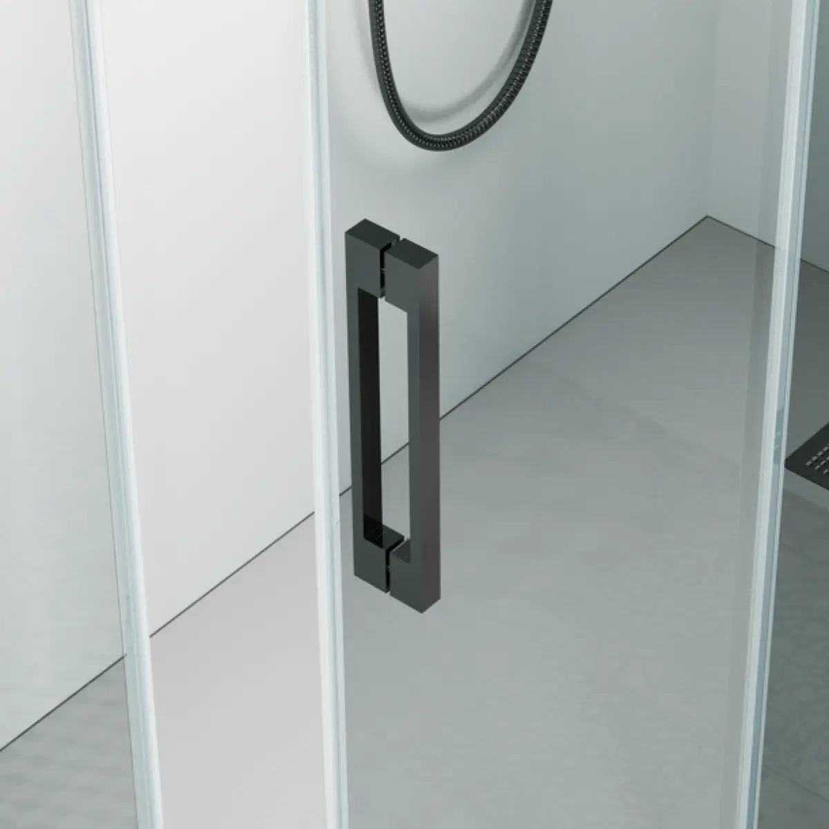 Tirador ASA doble Mampara de ducha Ronda Becrisa, acabado negro, diseño pemium y singular Errefe Home