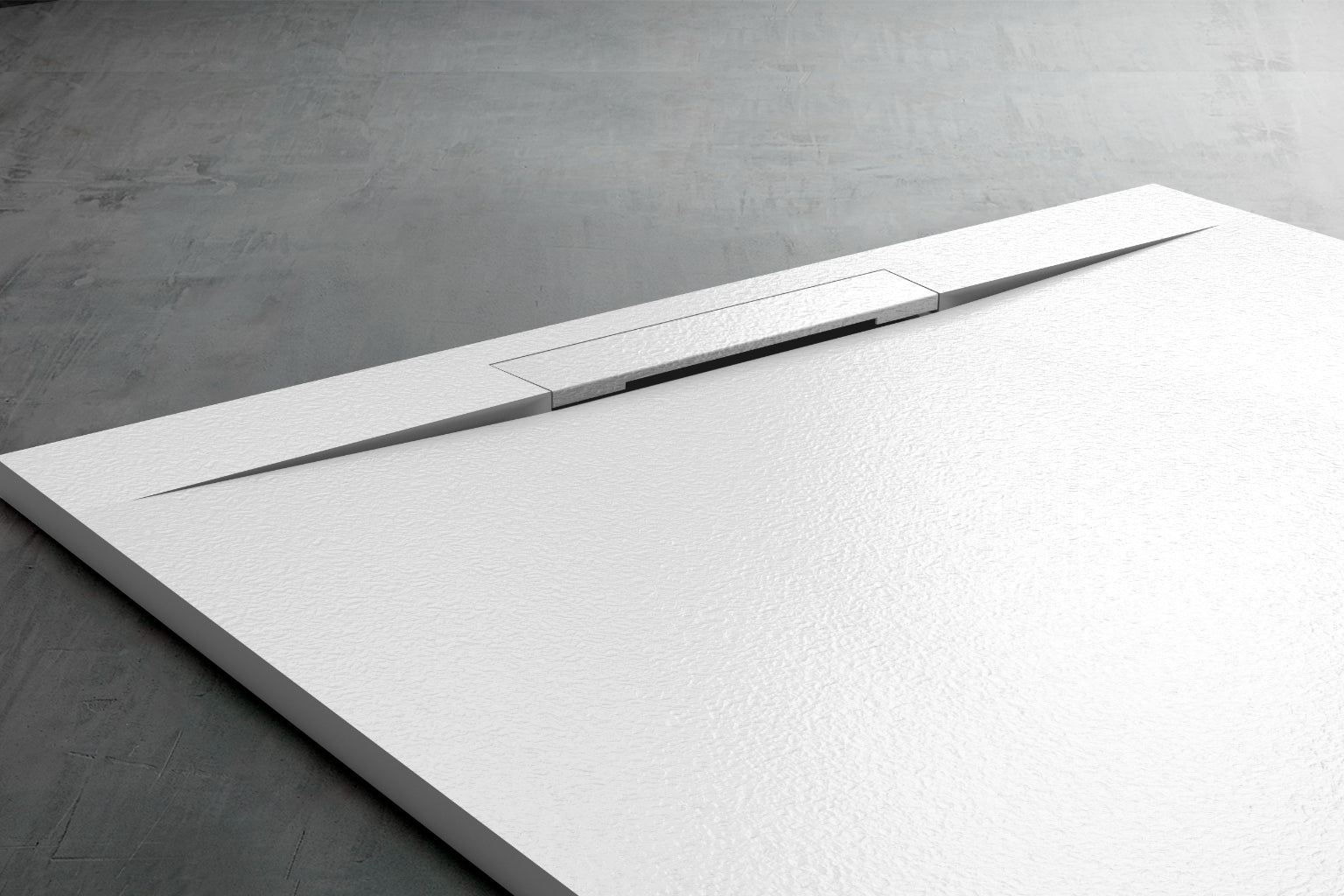 Plato de ducha resina blanco, Becrisa. Acabado textura antideslizante. Elegante y moderno. Errefe Home